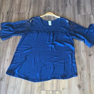 Navy blue plus size blouses